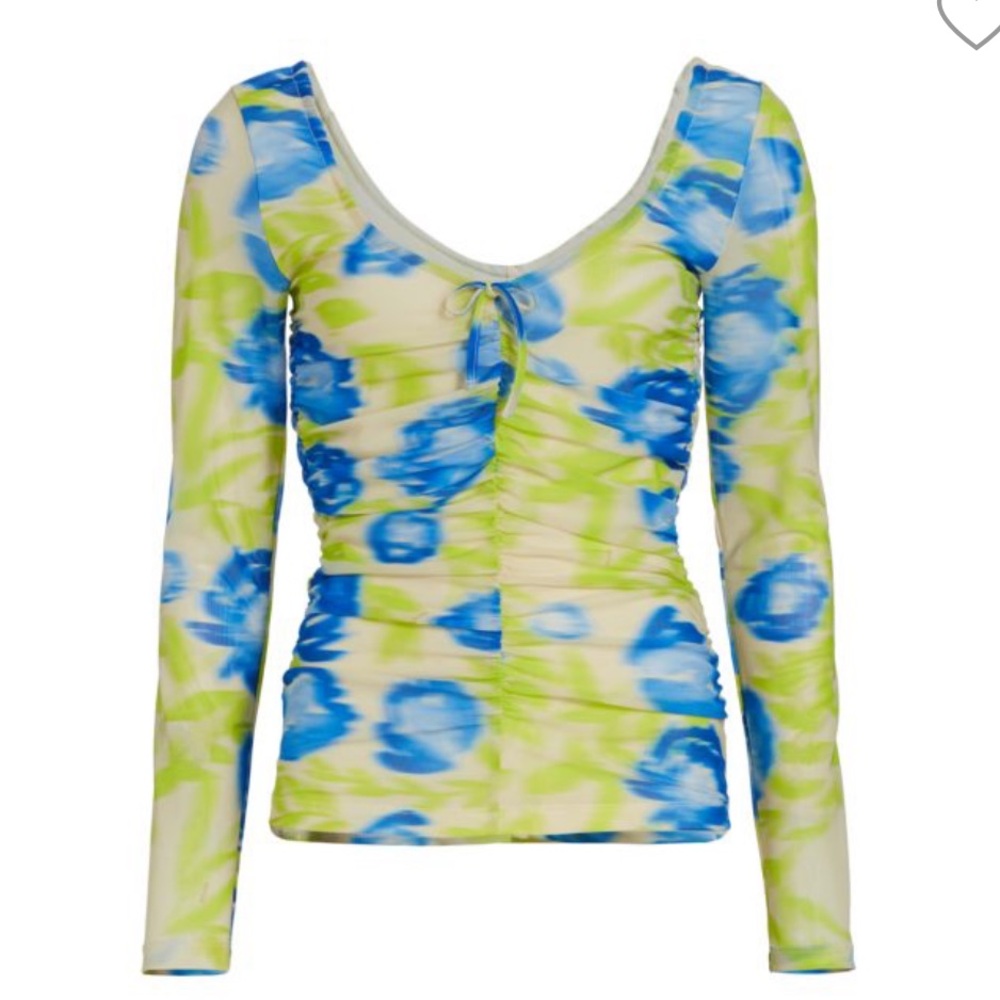 GANNI
Floral Mesh Scoop Neck‎ Top